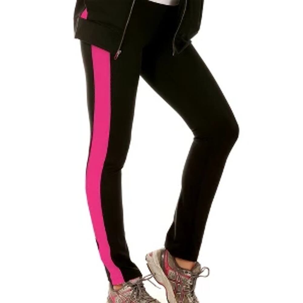 Athletic Works Girls Black Pink Activewear Leggings Youth Size XL 14-16